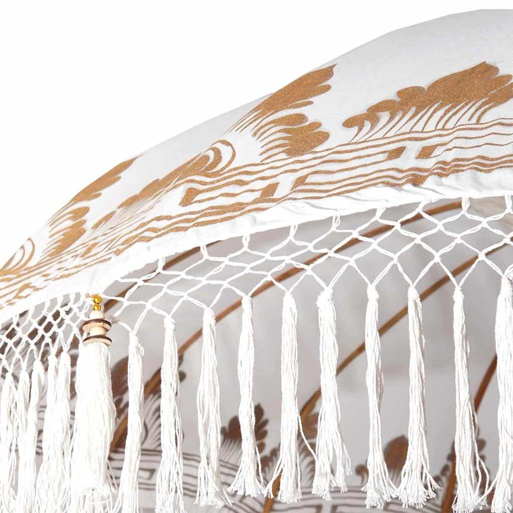 Genérico Paraguas balinés con Base Crema 215 x 215 x 260 cm Algodón,Casa y jardín,Jardín,Artículos de Exterior,Crema,3356887