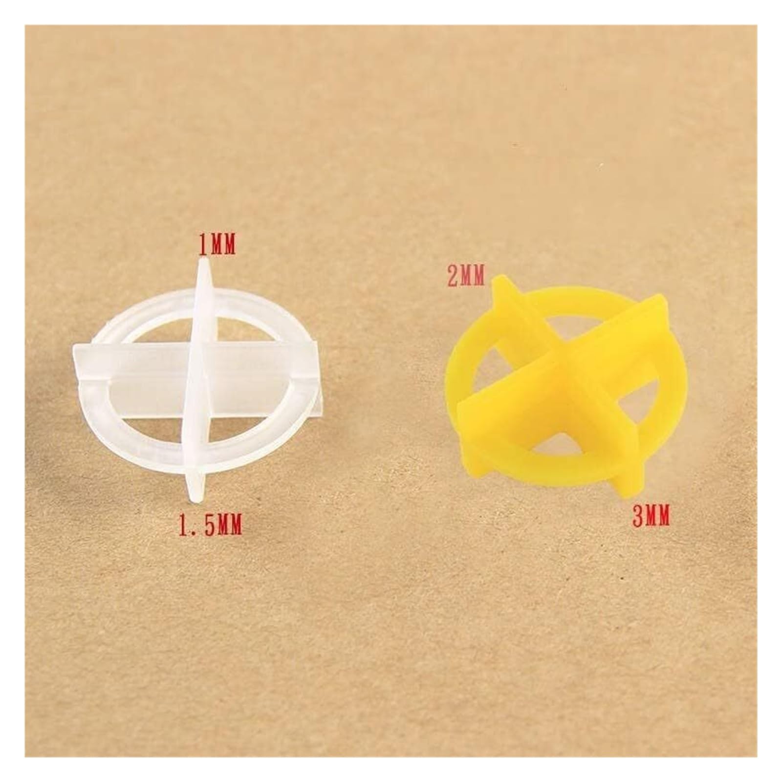 Nivelador de baldosas, Localizador de cuñas cruzadas for azulejos 2 en 1 100 piezas - Herramienta for colocar espacios el piso(1.5mm 2mm)