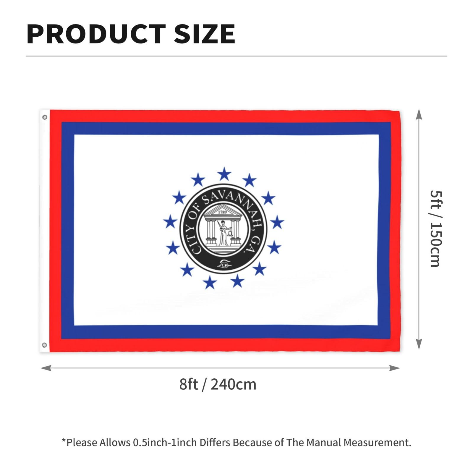 Amazon.com : Flag Of Savannah, Georgia Flag 5x8 Ft Durable Large