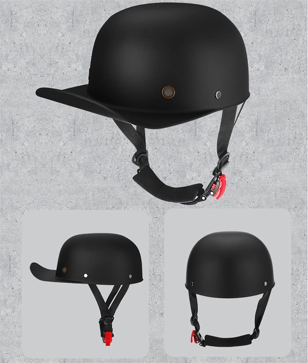 Motorrad-Halbhelme Mit Brille Und Gesichtsabdeckung, Retro-Schirmmütze Halbschale, Halbschalenhelm, DOT/ECE-geprüfter Vintage-Helm Im Deutschen Stil Für Männer Und Frauen (M/L/XL)