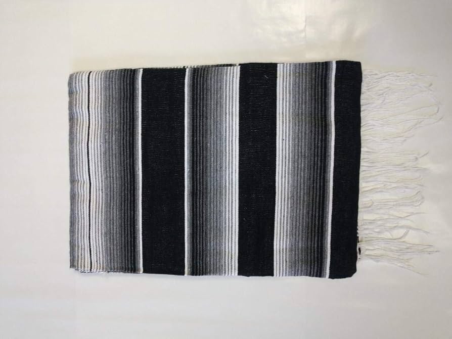 Amazon.com: Emisa X-Large Mexican Serape Blanket, Black and