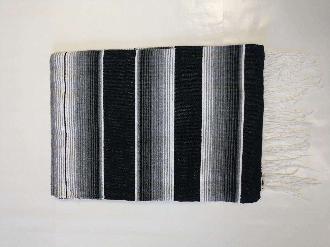 Amazon.com: Emisa X-Large Mexican Serape Blanket, Black and