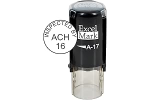 ExcelMark Custom Round Self Inking Inspection Stamp - 5/8" Diameter (3 Lines)