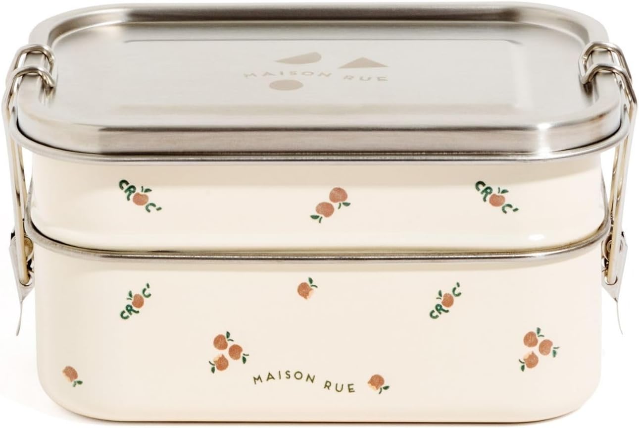 Maison Rue Lunch Box | Stainless Steel Lunch Container | Metal Bento Box | Leak-Proof 3 Compartments