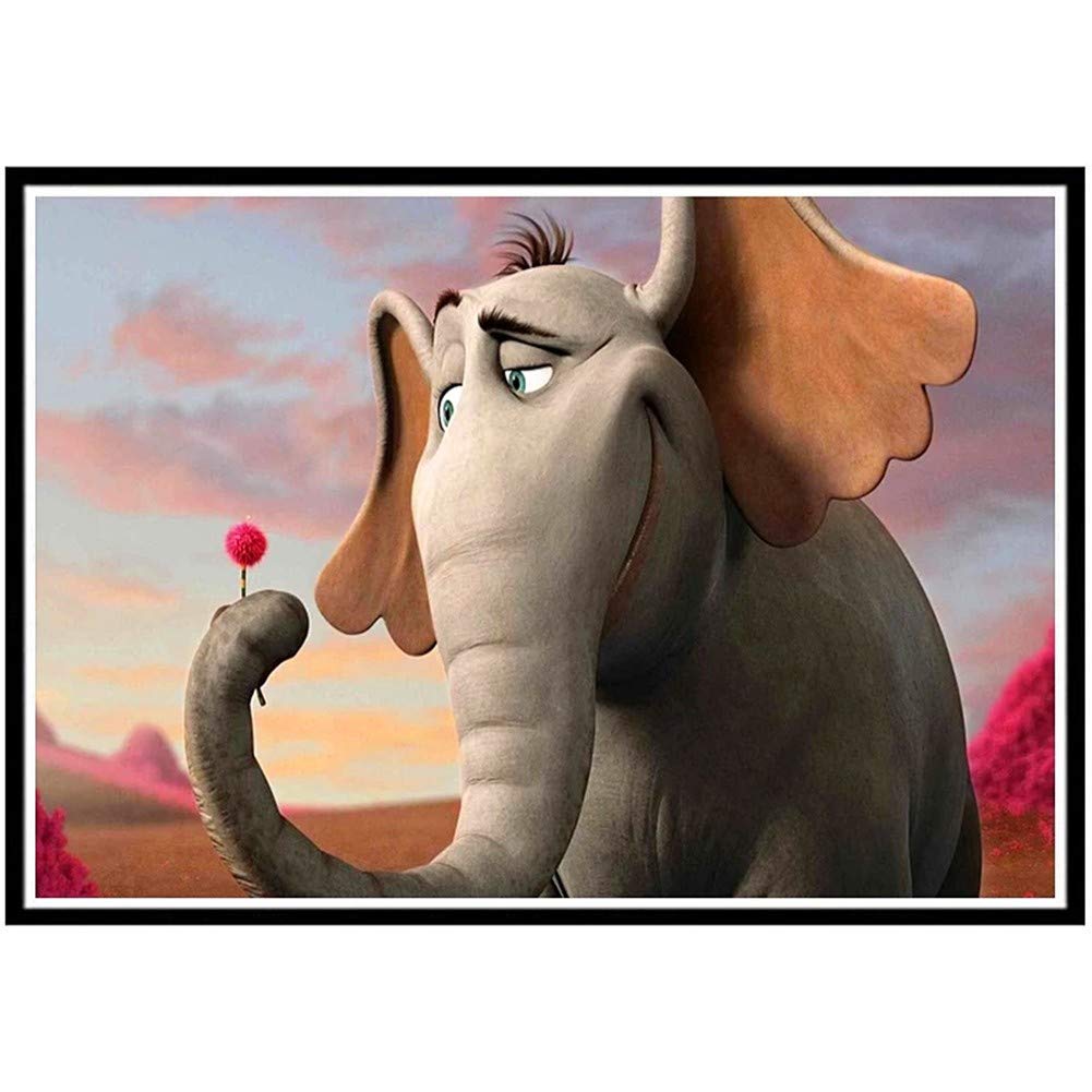 Kit di Pittura Diamante Mosaico 5D Fai da Te per Adulti/Bambini Animali Elefante Diamond Painting Completo Punto Croce Strass di Cristallo Ricamo Art Crafts for Home Wall Decor Square Drill,80x160cm