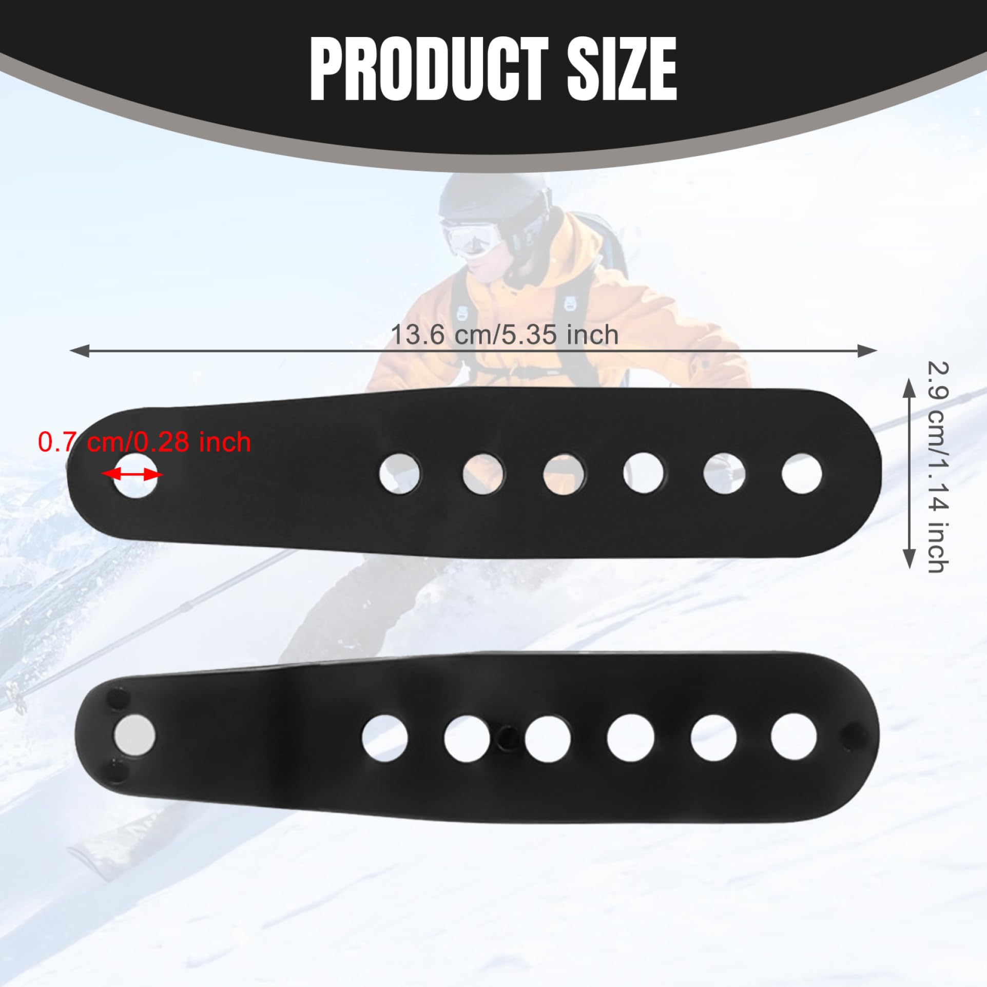 Cinghie per attacchi da snowboard 2 pezzi, cinghie da snowboard 5x1 robuste e robuste per attacchi, multiforo regolabili, accessori di ricambio