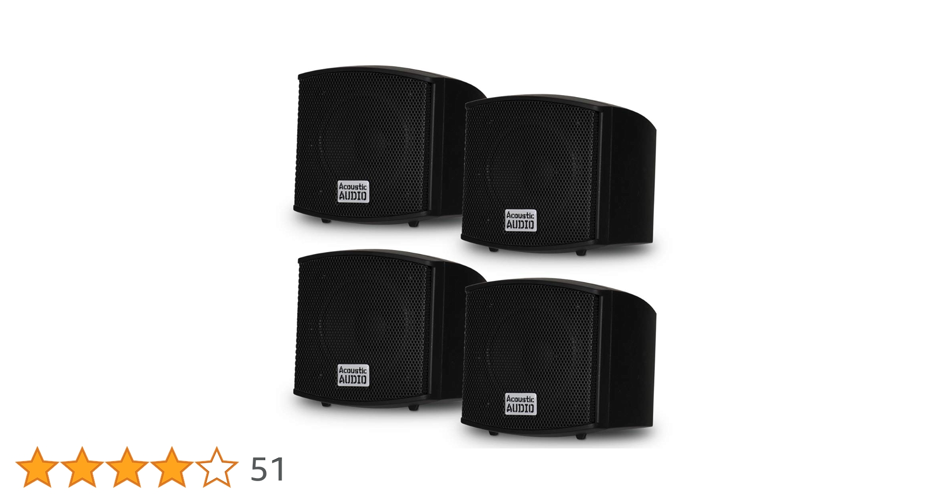 (未使用･未開封品)Acoustic Audio AA321B Surround Speakers, Black, Set of 2 by Acoustic Audio by Goldwood Acoustic Audio AA321B Mountable Indoor Speakers 800 Watts