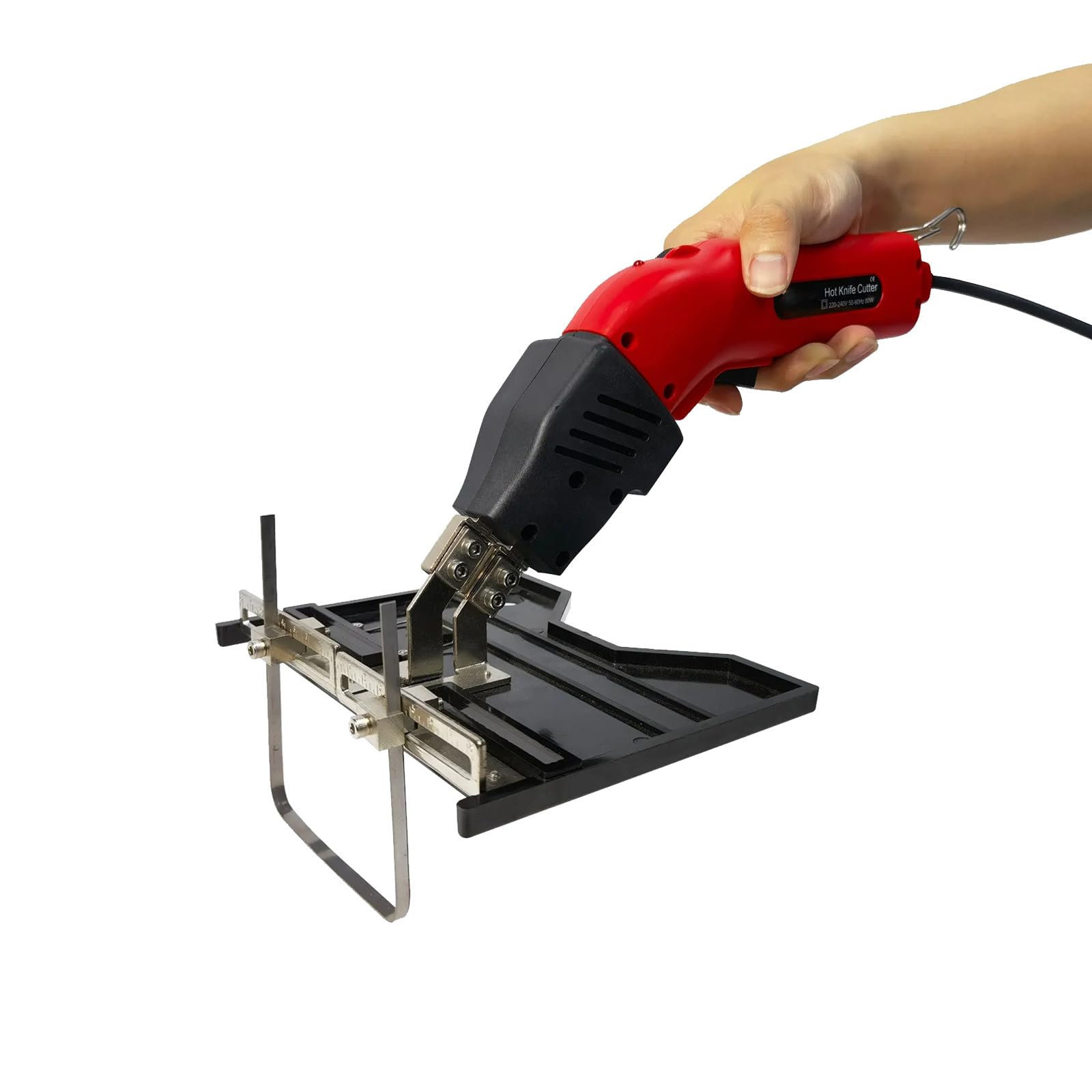 200W/250W Hot Blade Foam Cutter Kit, 110V/220V Electric Styrofoam Cutting Tool with Case, Heated Foam Carving Blade Kit, with Slotted Plate Ruler,KS200-110V