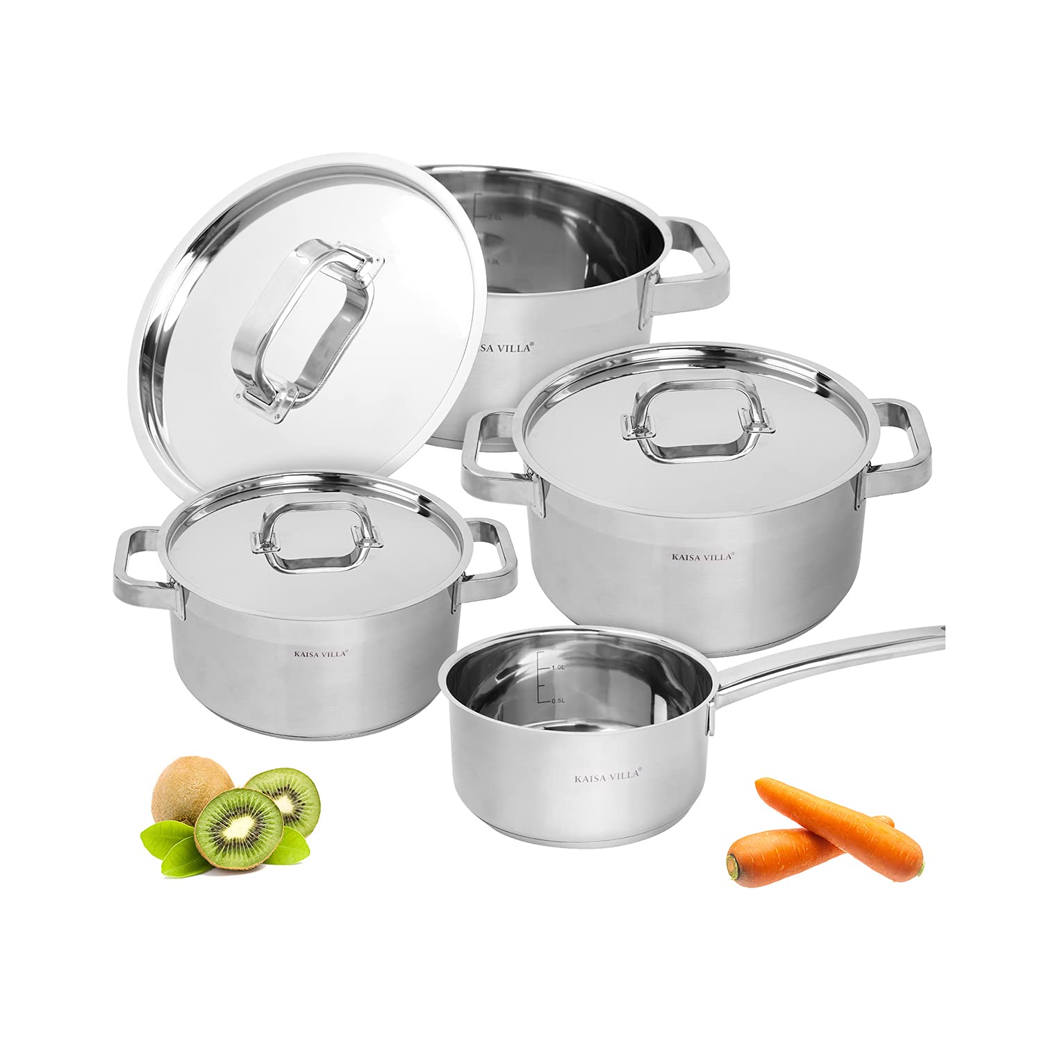 Buy KAISA VILLA Stainless Steel Cooking Pots and Pans Set Saucepan