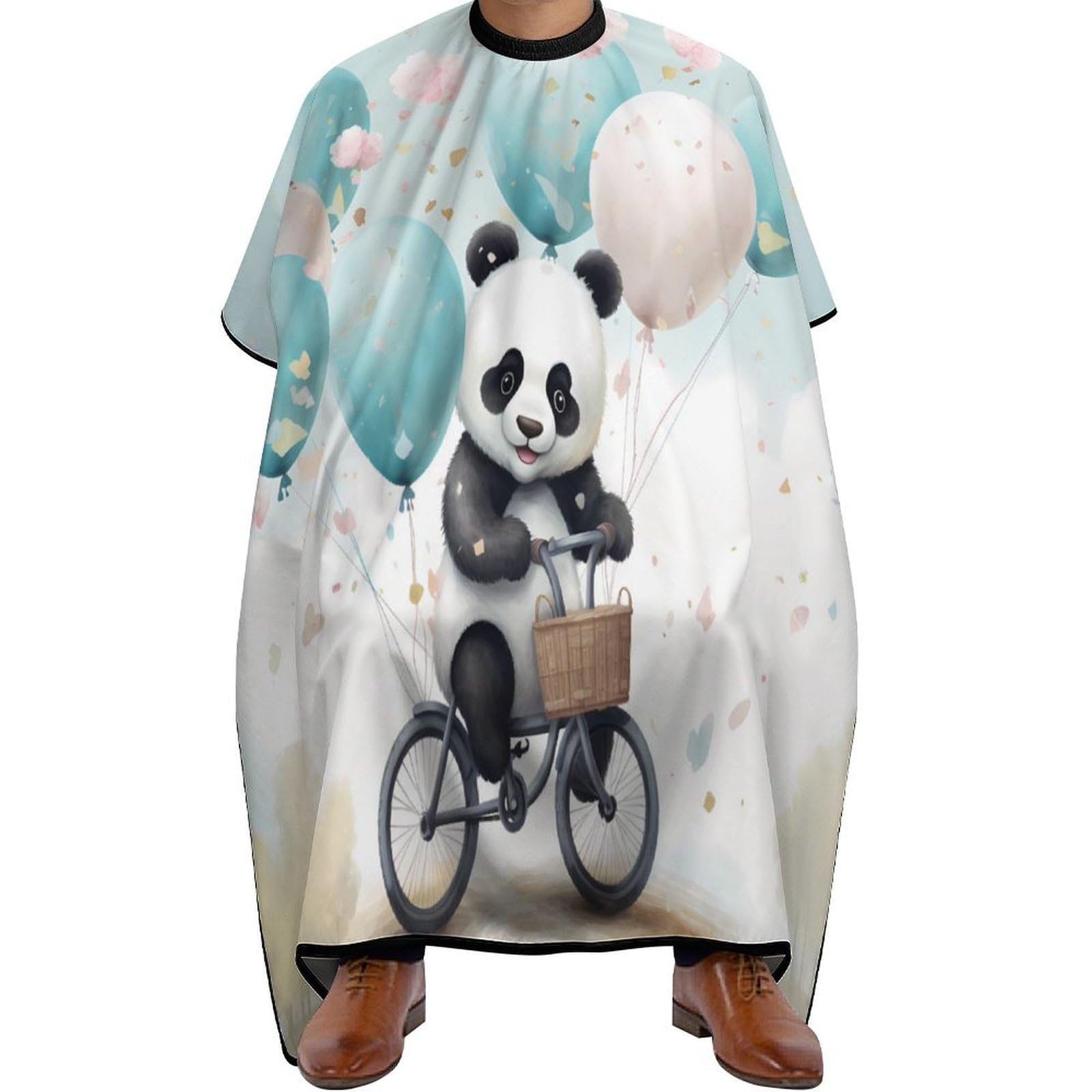 Cute Giant Panda Hair Cutting Cape for Men Women Waterproof Barber Cape Adjustable Salon Haircut Capes