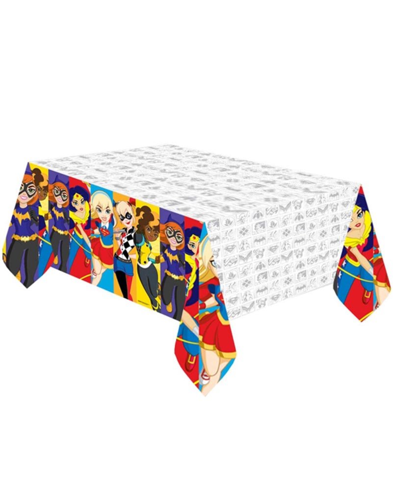 American Greetings DC Super Hero Girls Party Supplies, Plastic Table Cover (1-Count)