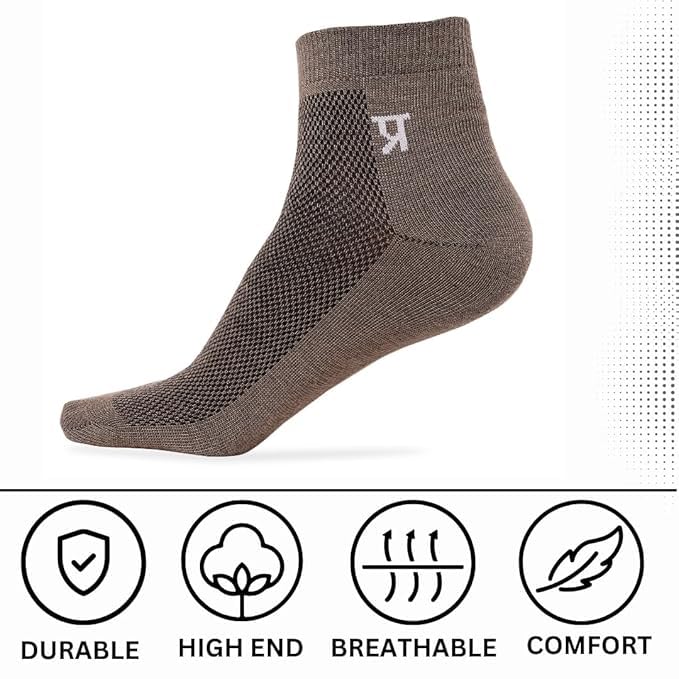Image of PRASTHAN Sports Unisex Nylon Cotton Ankle Length Socks Made With Breathable Anti Odour & Moisture Absorbent Combed Cotton with a Extra Durable.