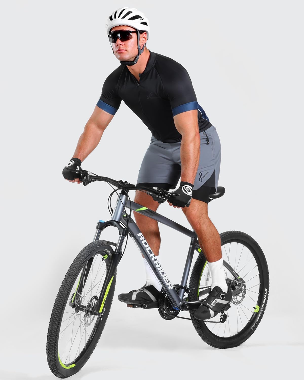 Sportneer Bike Shorts for Men - 3D Padded Lightweight MTB Fit Riding Biking Bicycle Biker Shorts with Zipper Pockets