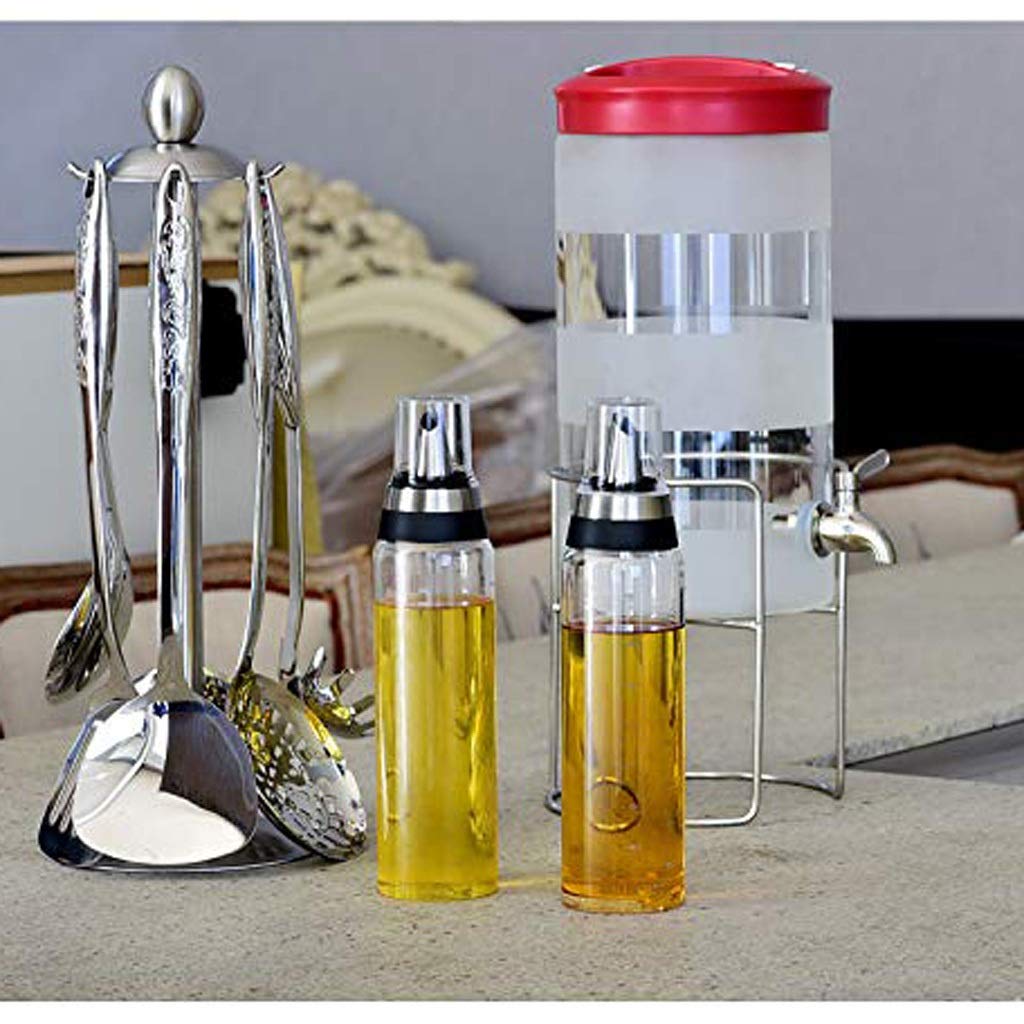 Tarro de Especias Tanque de condimento Dispensador de Aceite de Oliva Botella Dispensador de Aceite y vinagre Aderezo for Ensalada Cruet Botella de Vidrio Dispensador de Aceite de Vidrio