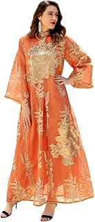 Abayas for Women Muslim Applique Embroidery Long Sleeve Maxi Dress Loose Full Cover Islamic Dubai Robe Kaftan Abayas - Buy now