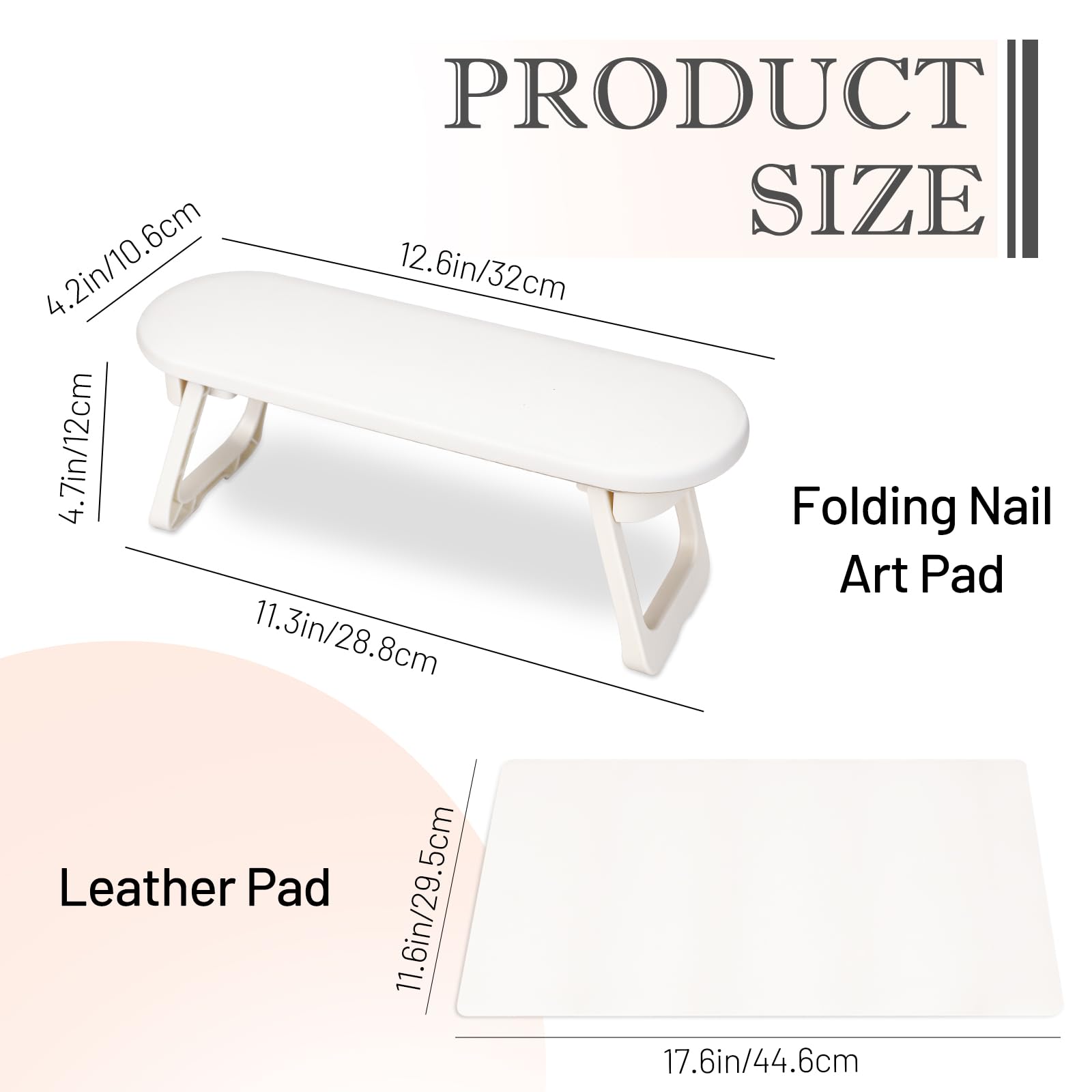 Reposamanos para uñas,Almohada de Mano de Uñas Antideslizante de Cuero PU,Reposabrazos Manicura Plegable,reposamanos de uñas,Reposabrazos de uñas,Diseño Ergonómico para Salón y Hogar,Blanco