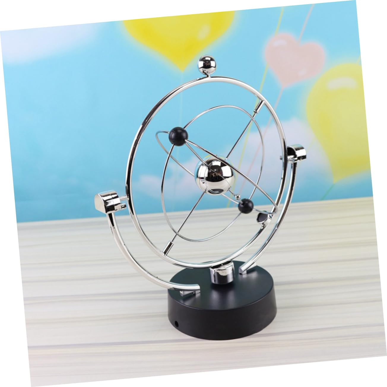 COSMEVIVI Indoor Perpetual Ball Ornament Tabletop Decor Electric Pendulum Globe Tellurion Physical Science Toy