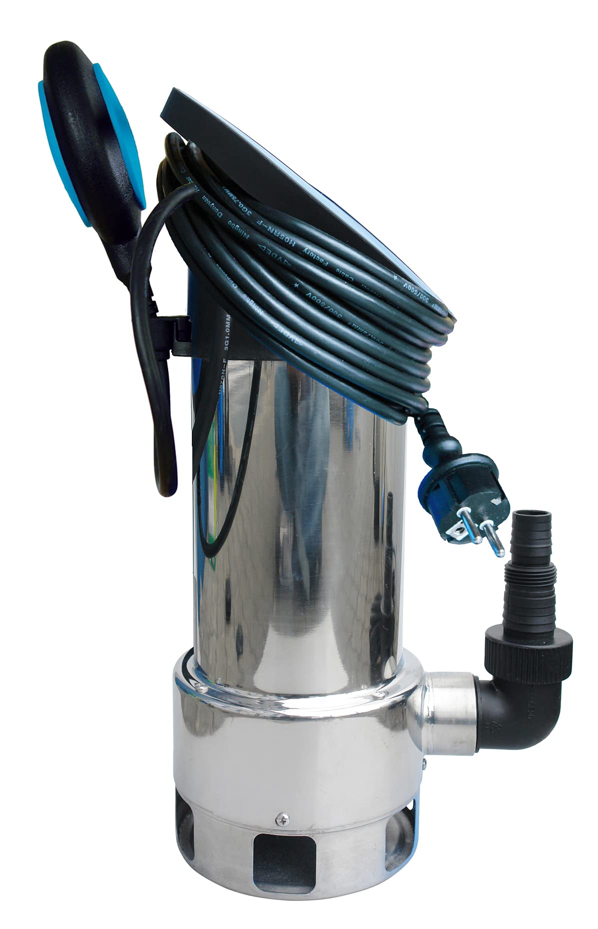 Güde 94604 Schmutzwassertauchpumpe GSX 1101 (mit variabel einstellbarem Schwimmerschalter, Edelstahlmantel, Fördervolumen 19000 l/h)