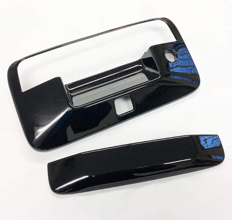 Capas para Maçaneta da Tampa da Caçamba S SIZVER em ABS Preto Brilhante com Abertura para Câmera de Ré para Chevrolet Silverado e GMC Sierra 1500, 2500 e 3500 2014–2019 – 2 unidades