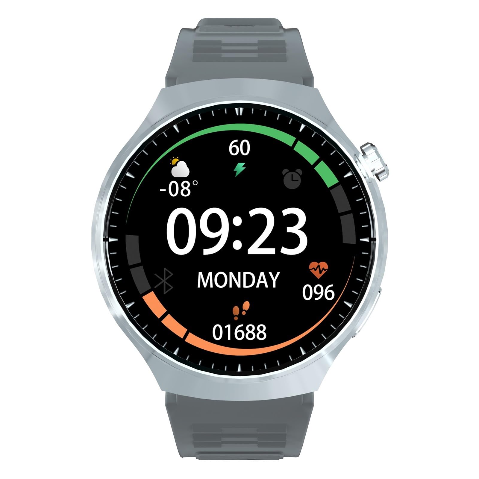 Inteligentny zegarek z ekranem 1,52 HD, pulsometr Bluetooth, rozmowy, sportowy, inteligentny zegarek dla mężczyzn i kobiet, srebrny