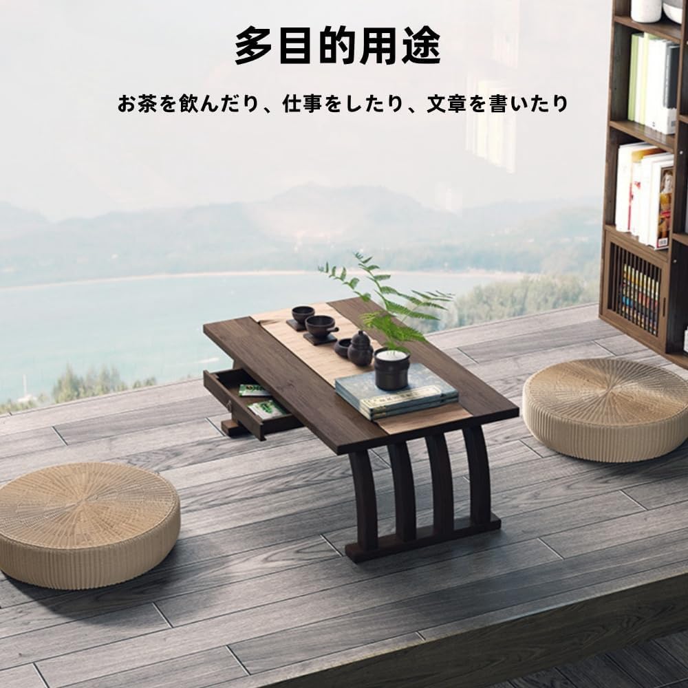 アジアン、アンティーク、レトロ折り畳みバンブーテーブル