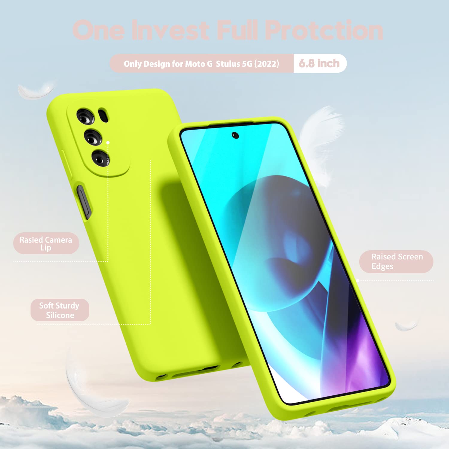 AICEK Cover Trasparente Per Motorola Moto G Stylus 5G 2022, Custodia Sottile In TPU Morbido