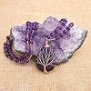 Top Plaza Healing Crystal Amethyst Necklace Natural Stone Beads Tree Life Wire Wrapped Teardrop Gemstone Pendant Jewelry for Women for Mom #2