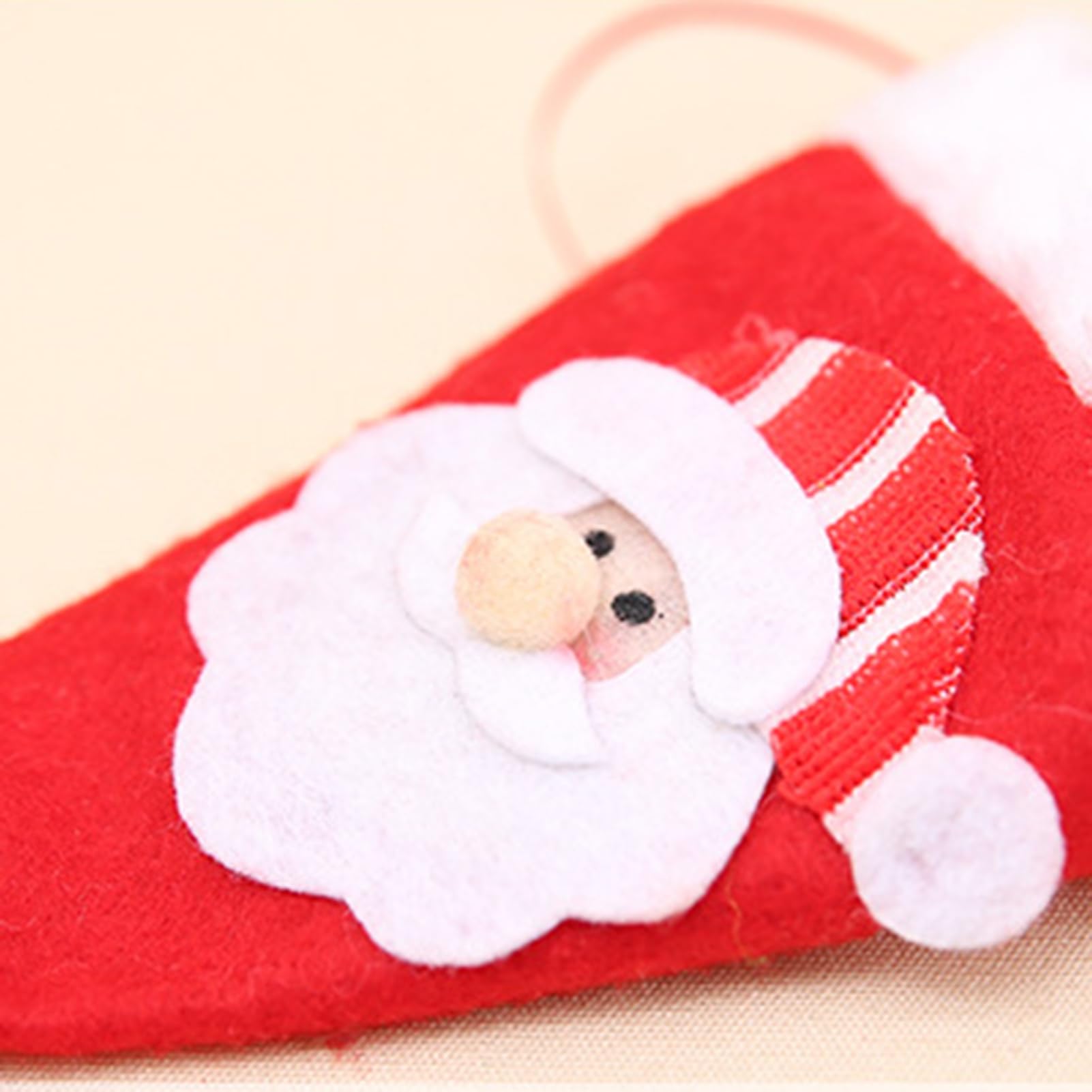 Mini Cappelli Di Babbo Natale Rossi Per Posate E Bicchieri: Set Decorazioni Feste Natalizie Per Cucina - 5