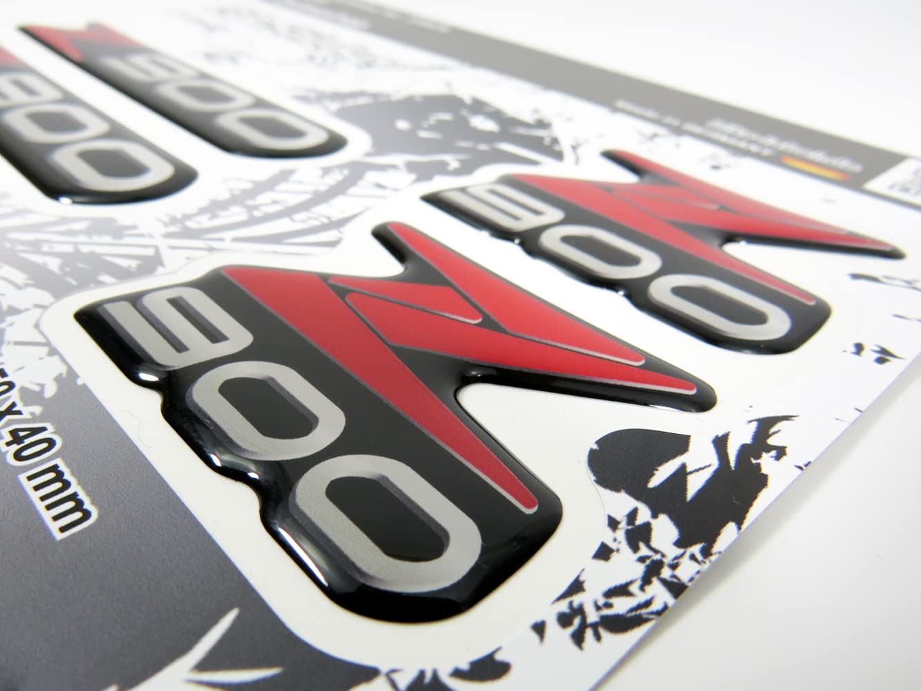 Bike-Label Schriftzug 3D Aufkleber Emblem kompatibel für Kawasaki Z900 Rot X910078VA