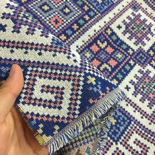 Tkanina poliestrowo-bawełniana do szycia DIY Home Decor, wielokolorowa, wiele rozmiarów(Blue,1 meter)