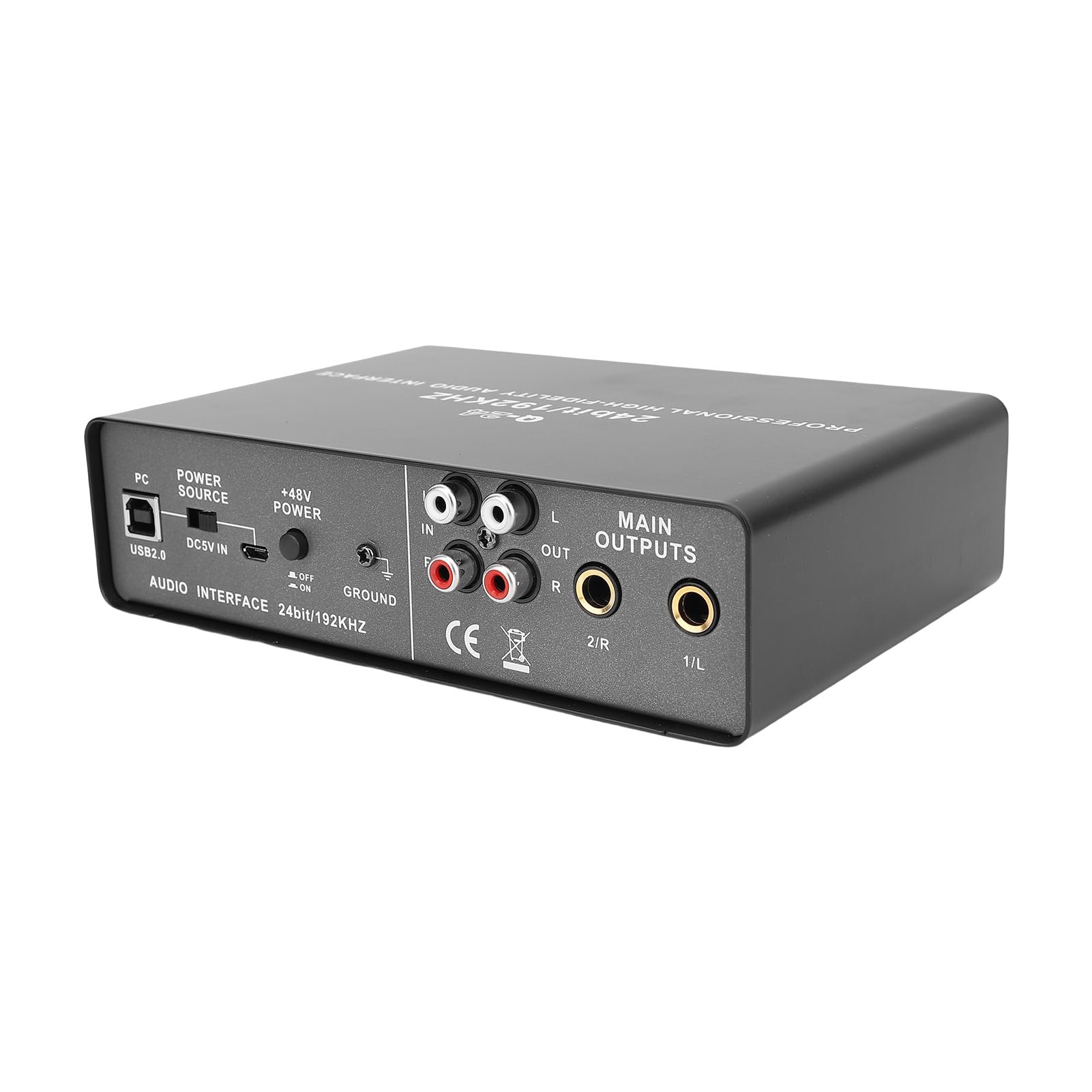 Interfaz de Audio USB, Grabador de Estudio con XLR/TRS Phantom Power, Alta Fidelidad 24 bits/192 kHz para Grabación Musical, Guitarras, Voces y Podcasts