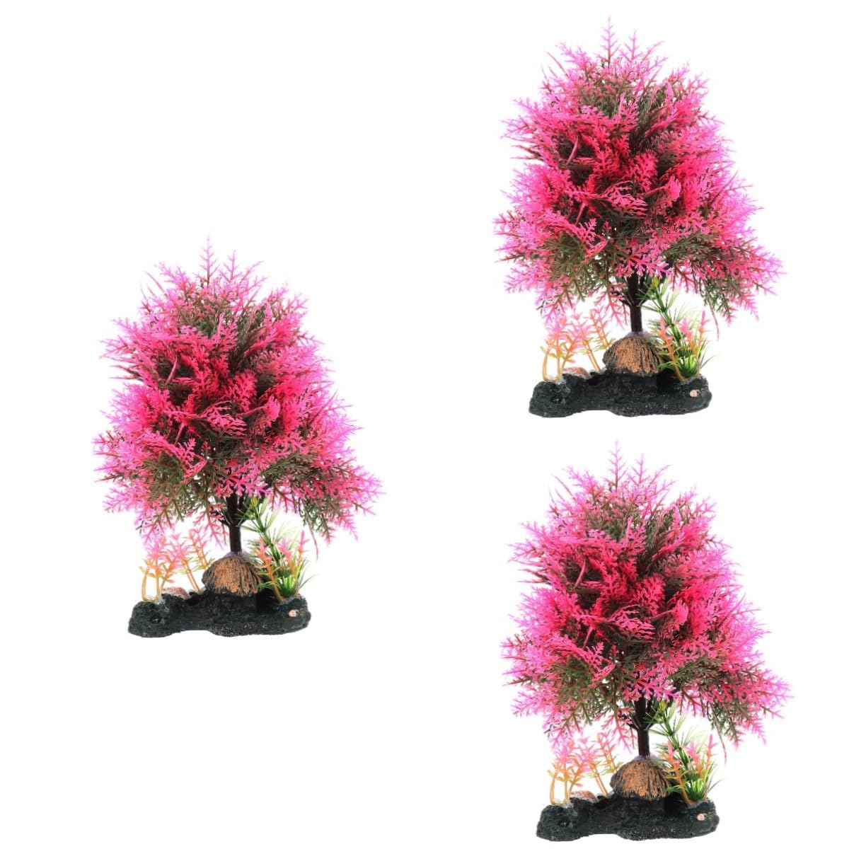 Yardwe 3 Stücke Aquarium Wasserpflanze Leichtes Kompaktes Realistisches Kunststoff Pflanzenschmuck Natürliche Aquarium Dekorationen