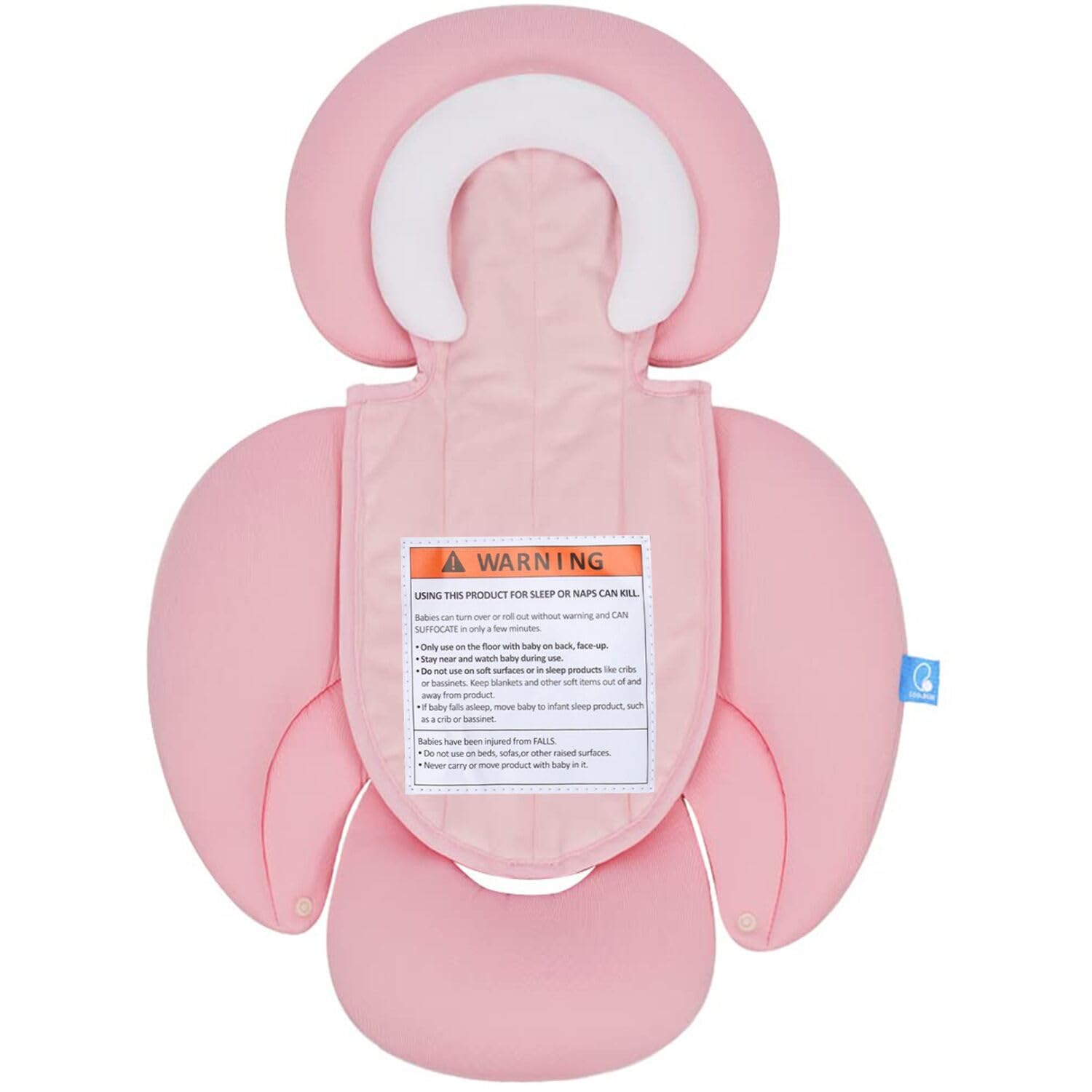 COOLBEBE New 2-in-1 Head & Body Supports for Baby Newborn Infants - Extra Soft Stroller Cushion Pads Car Seat Insert, Prefect for All Seasons, Pink