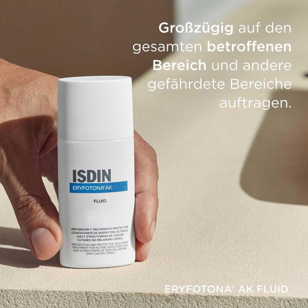 ISDIN Eryfotona AK Fluid - Prävention Aktinische Keratose & Heller Hautkrebs - Sehr hoher Sonnenschutz mit DNA Repairsomes - Repariert Sonnenschäden, 50ml