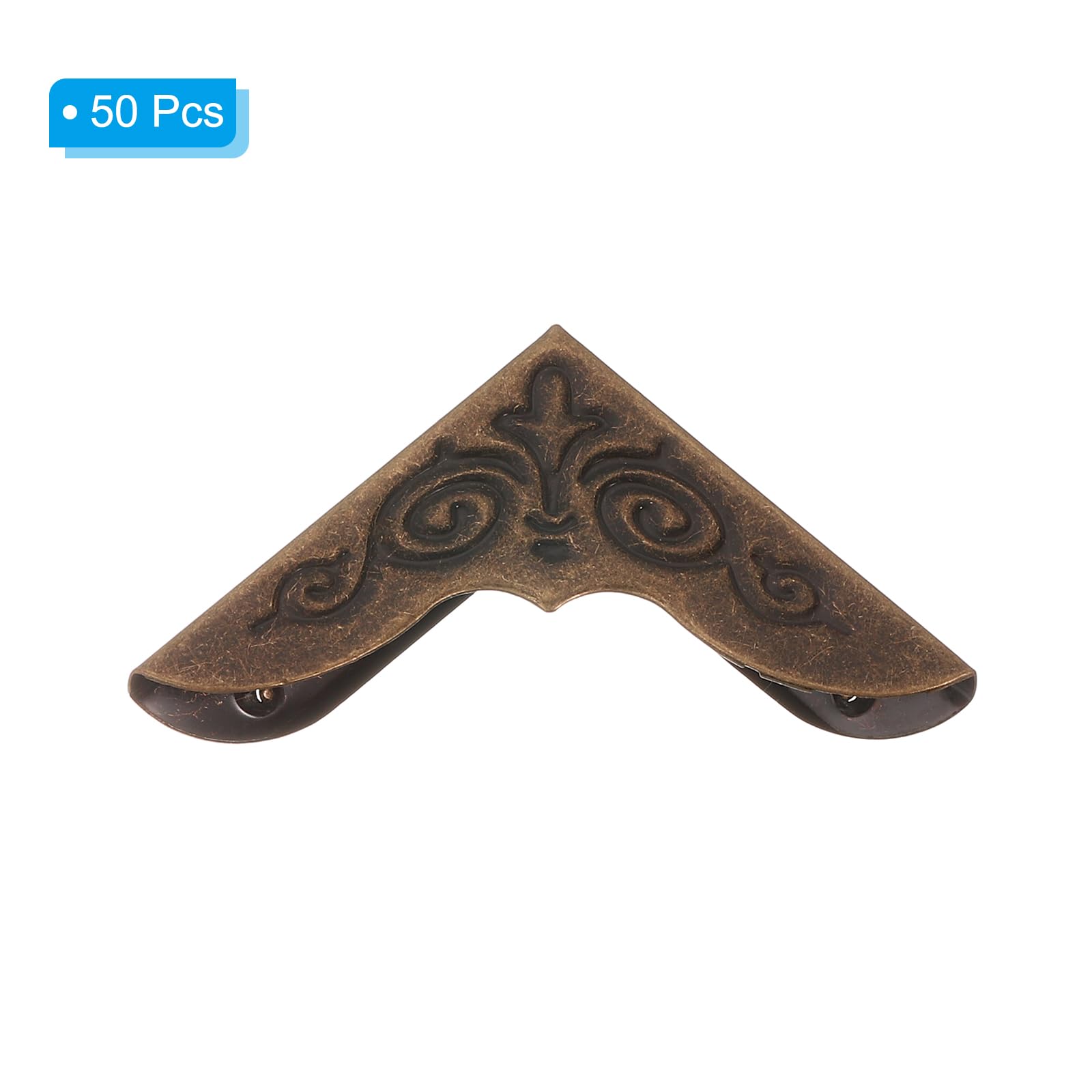 PATIKIL 30mm Metal Book Corners,50pcs Photo Corners Book Corners Protector Retro Metal Decorative for Crafting Scrapbook Photo Album Book Binding,Dark Bronze - Image 3