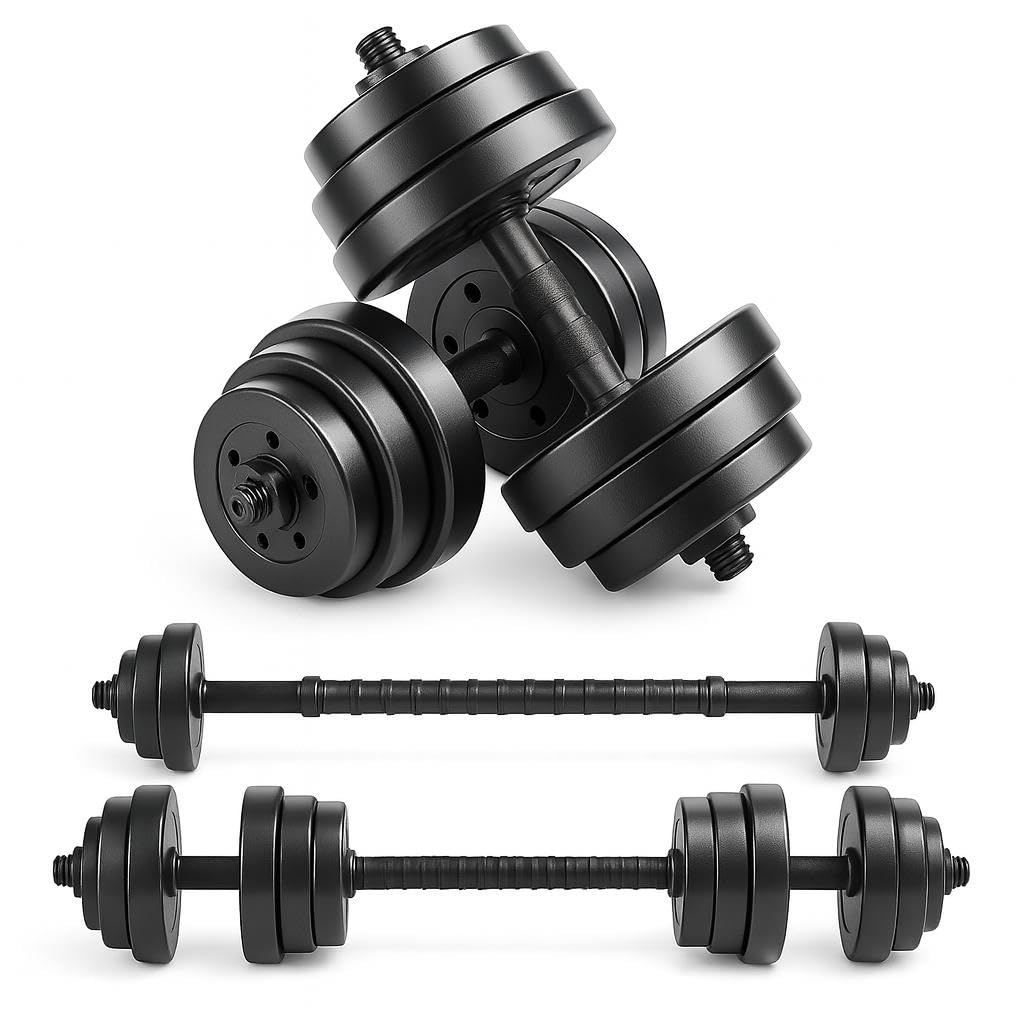 Anchor Adjustable Dumbbells Set 10kg 20kg 30kg โ 2 in 1 Barbell & Free Weights for Men & Women, Home Gym Fitness, Bodybuilding & Strength Training Equipment