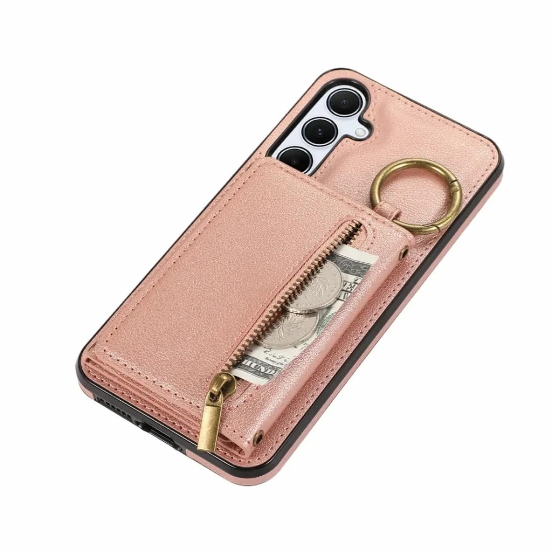Funda Tipo Cartera con Tarjetero Cruzado para Samsung S24 S25 S26 Ultra S23 Fe S22 S21 Plus A57 A37 A56 A36 A16 A55 A35, Funda de Cuero (para Galaxy A57/rojo)