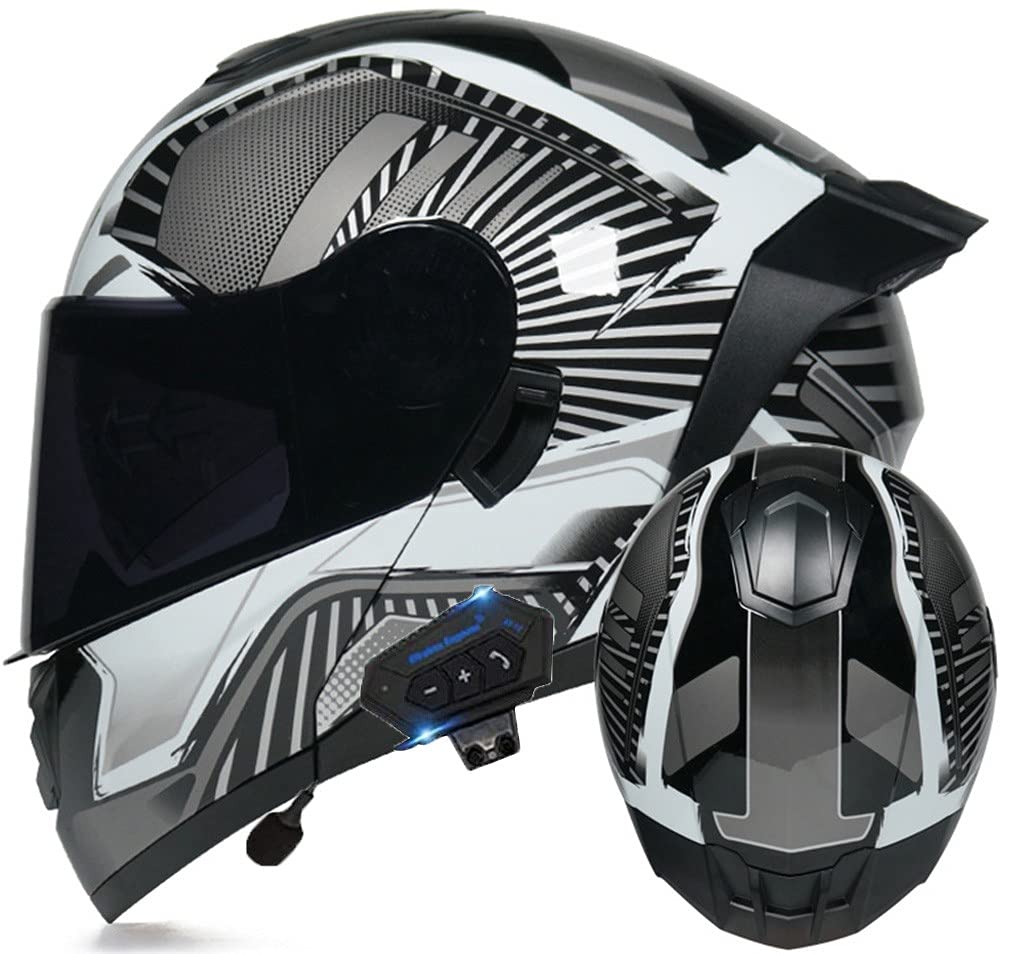 Casque moto modulaire Bluetooth homologué ECE avec double visière