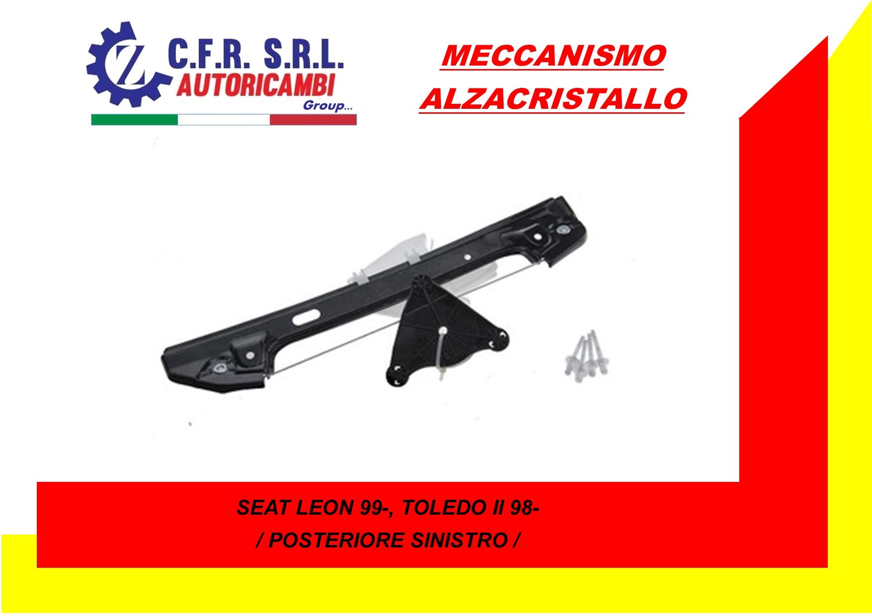 Meccanismo alzacristallo posteriore sx per seat leon toledo ii 98-