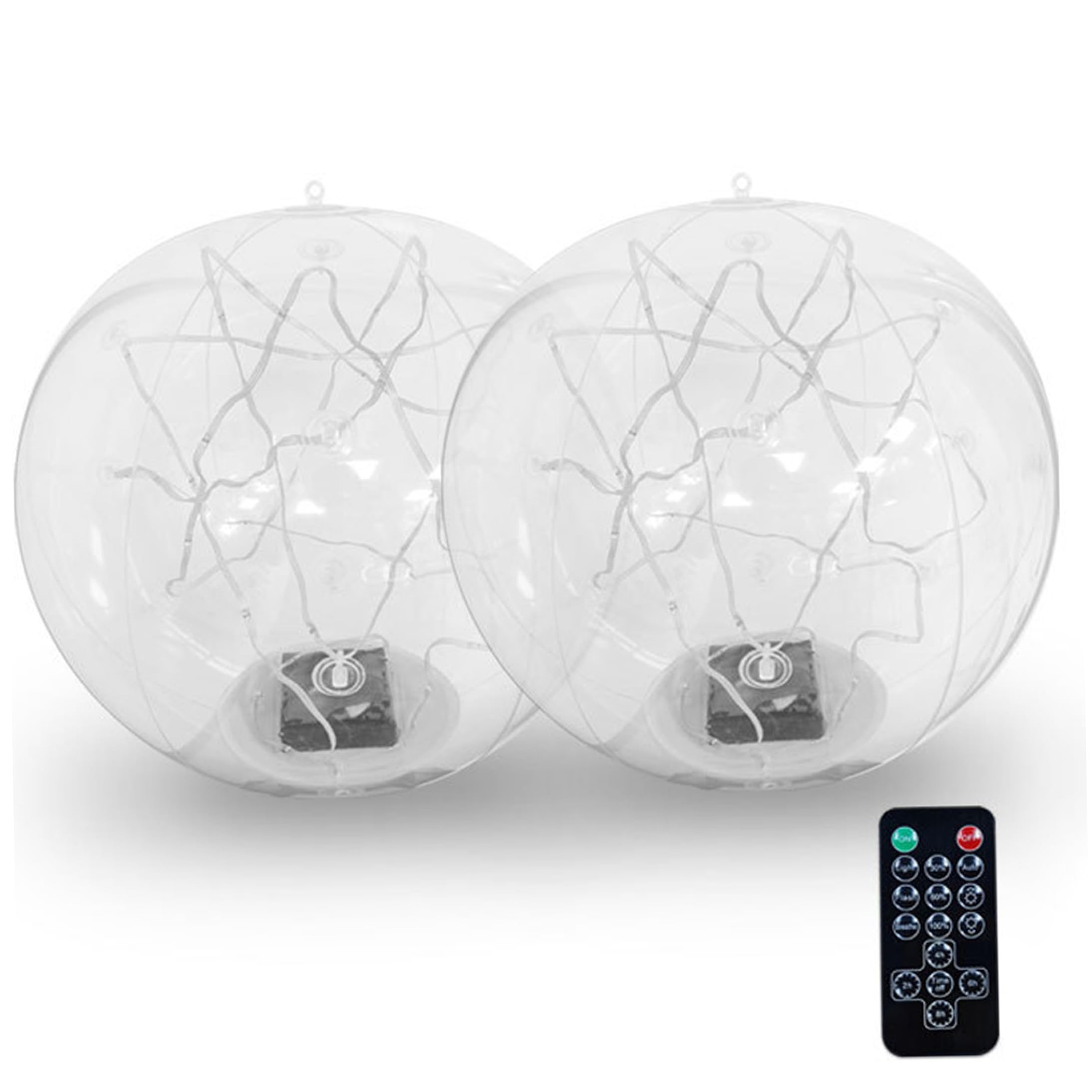 Lampe solaire flottante piscine 35cm étanche et gonflable en lot de 2
