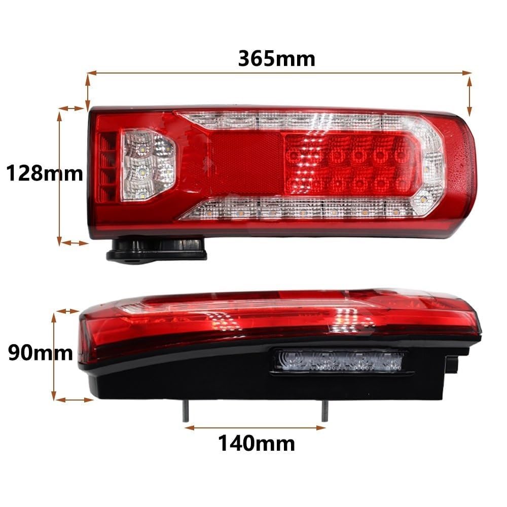 Camión Piloto Trasero para Actros MP4 MP5 24V Izquierdo/Derecho Luces Trasera Luz Faro Posterior Reemplazo, Red, con Timbre de luz de matrícula.,Left-Ⅲ