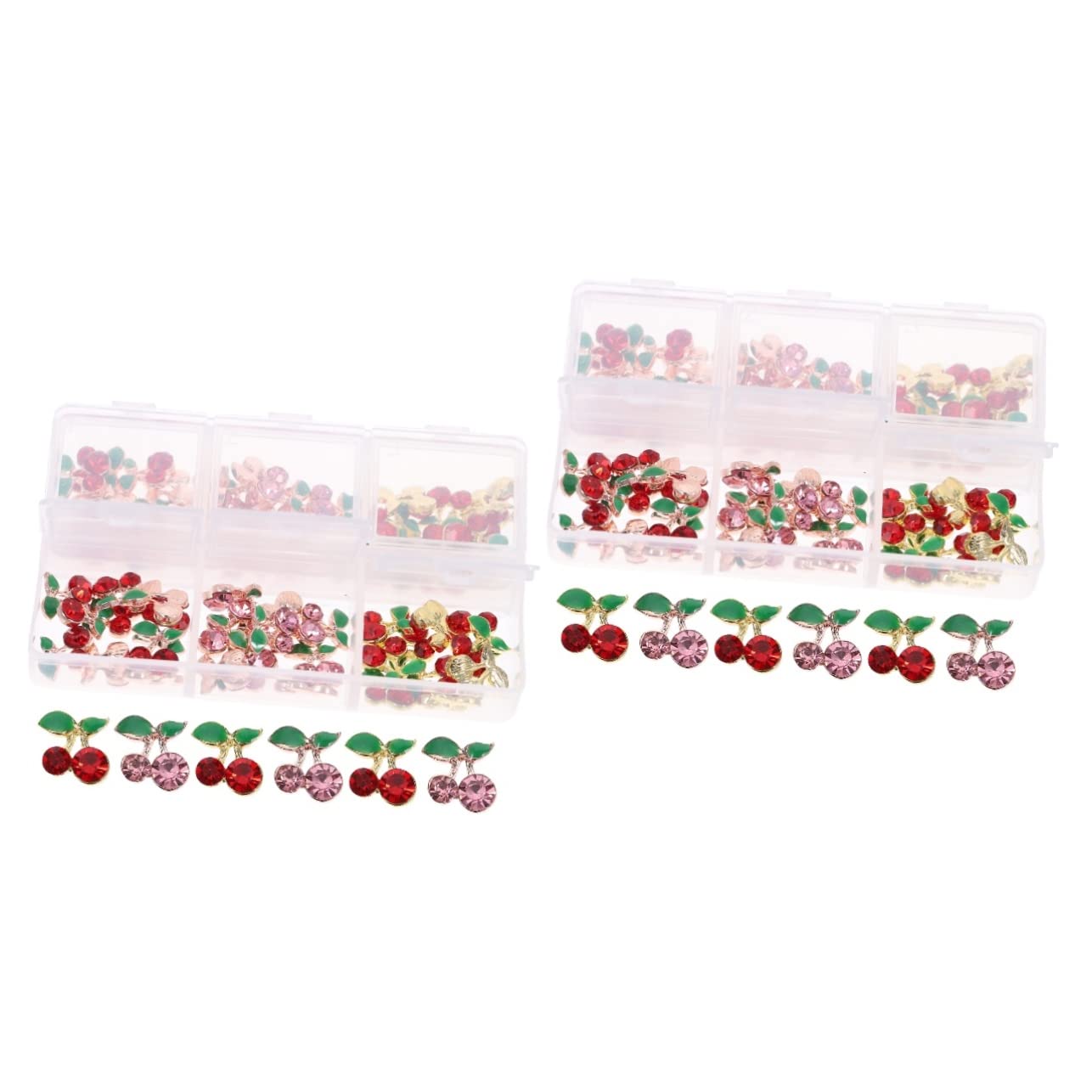 FRCOLOR 120pezzi Charm Per Unghie Con Rhinestones e Gemme Forma Di Decorazioni Per Nail Art Accesorio Elegante Per Unghie Fashion