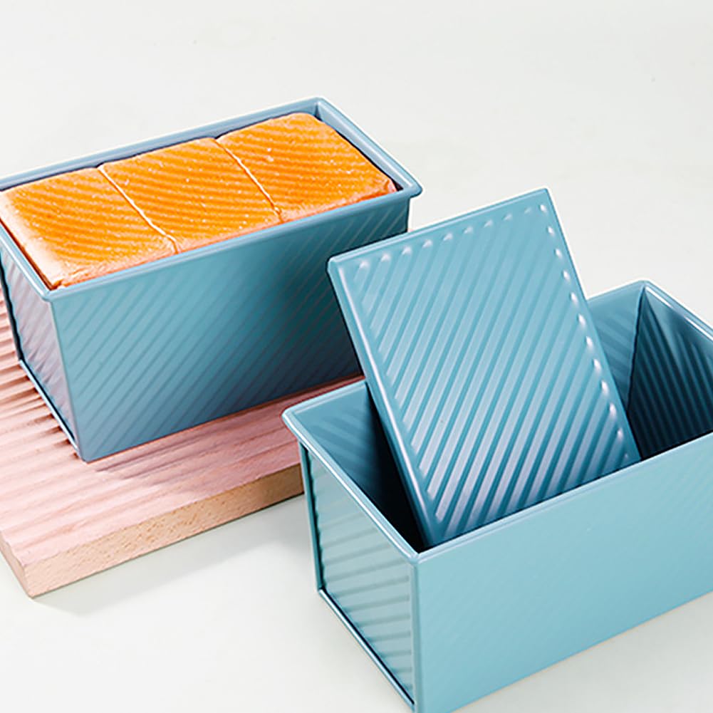 Tapa De Molde Para Pan Pullman Con Verde Oscuro, Capacidad De Masa De 1 Libra, Molde Para Pan Rectangular, Moldes Para Pan Largos Antiadherentes Para Pan Casero, Moldes Antiadherentes