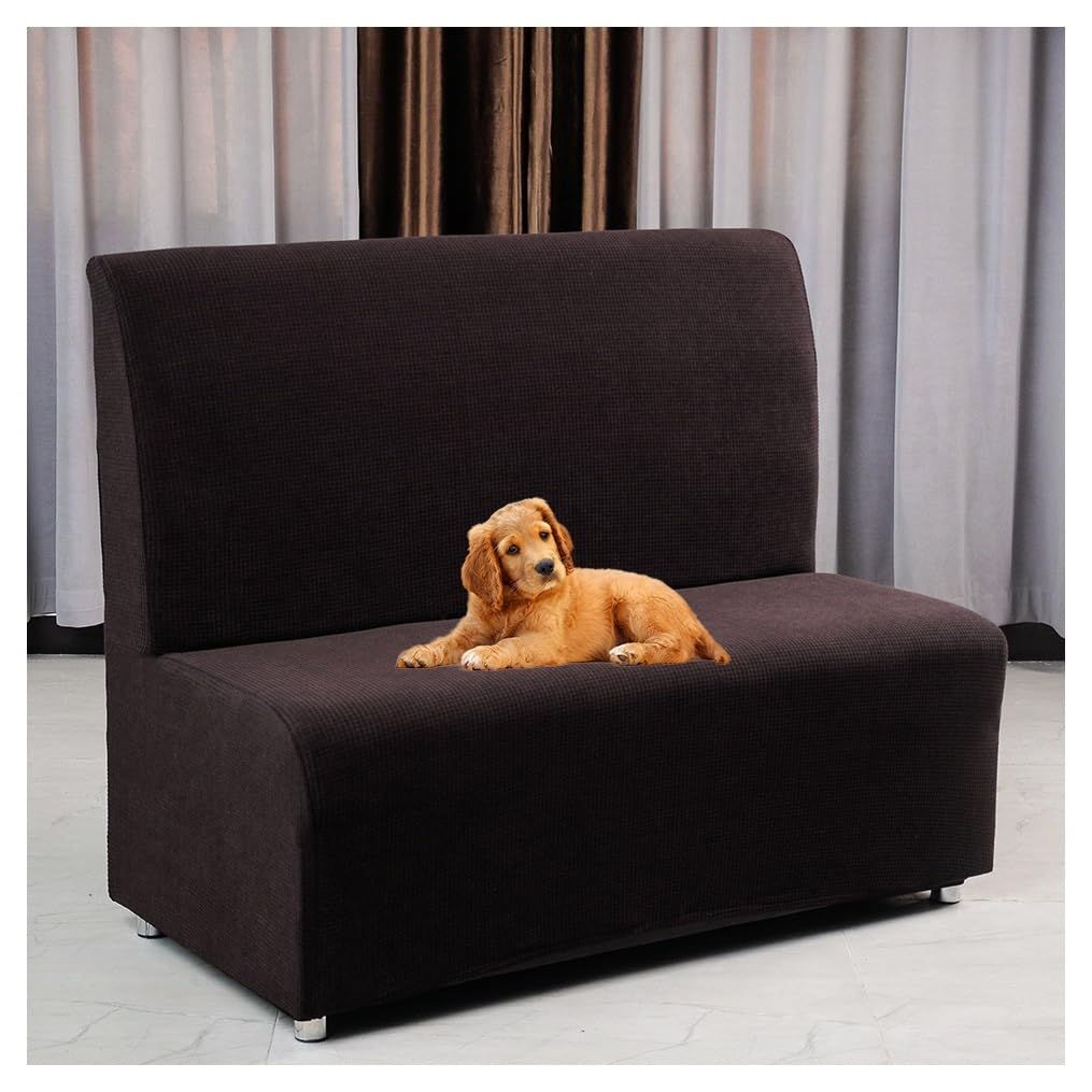 ELYSYSRL Futon Cover Stretch Protector Slipcovers Armless Sofa Card Seat Cover 110-130cm 2-Seater Settee loveseat Couch Bed Covers with Elastic Bottom Suitable for Hotels, Bars,Etc (Color : #11)