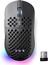 Dierya M1 Souris de Jeu sans Fil, Capteur Optique 24 000 DPI, Léger 90g, 6 Boutons Programmables, Éclairage RGB, Autonomie 180H, 2.4GHz/Bluetooth/USB-C Souris Gamer, Noir