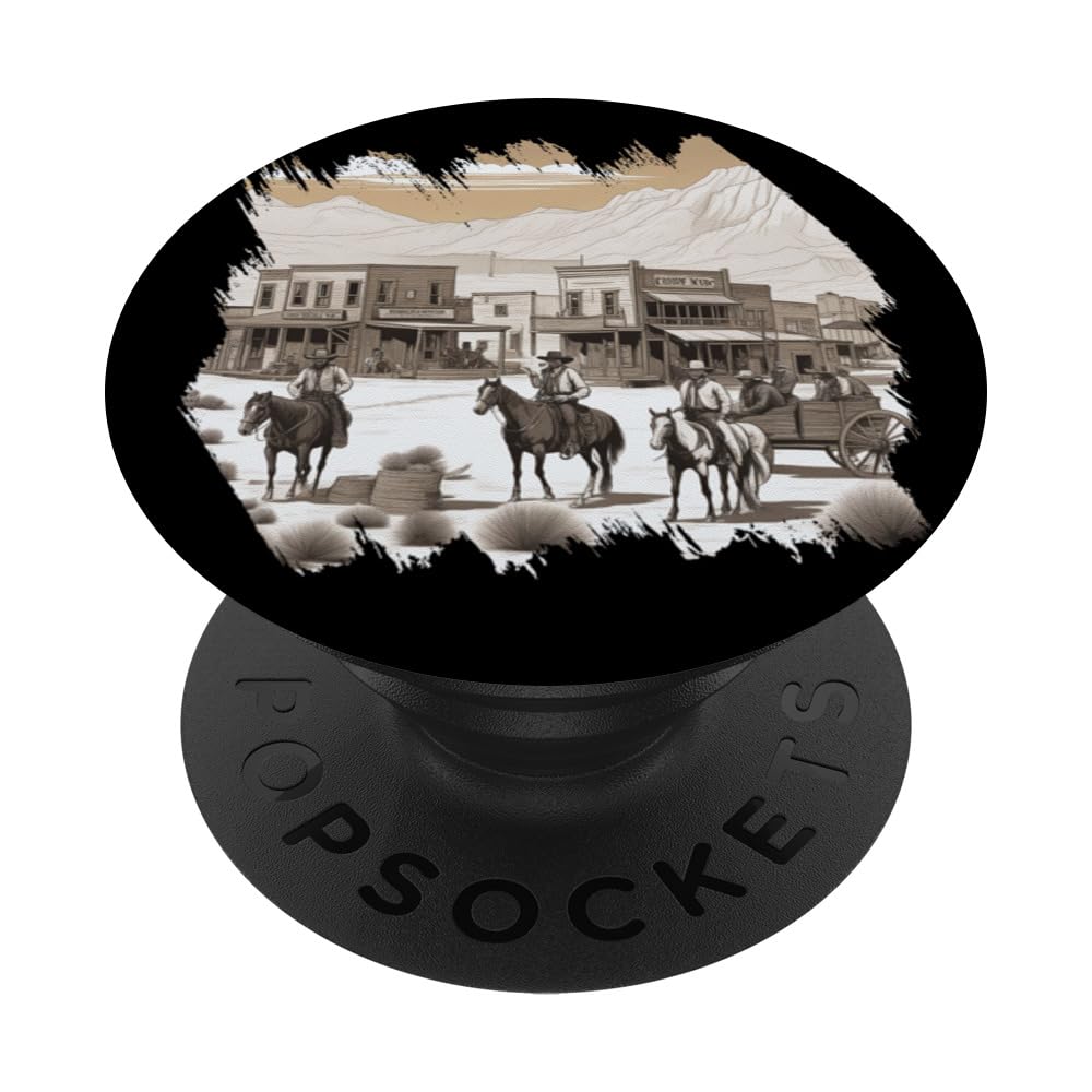 Beard Skull Crossbones Cowboy Hat PopSockets Standard...