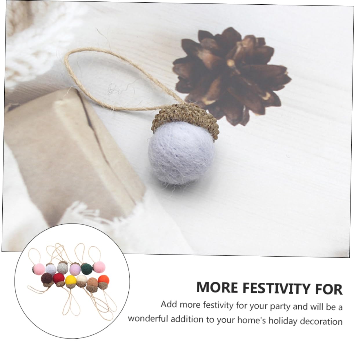 3 Set Di Pigne Per Albero Di Natale Decorazioni in Feltro Ornamenti Natalizi Decorazioni Per Matrimoni E Ragazze Per Adulti Pendenti Festivi 12 Pezzi * 3 Casuali