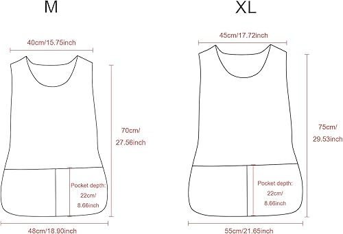Miniatura 6 de Nanxson Delantal de cobbler para mujer con 2 bolsillos de parche, delantal de algodón con lazos laterales impreso para trabajo, chef, cocina, tareas