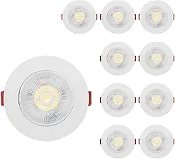 Kit 10 Spot Led Smd 7w Dicróica Direcionável Redondo (Branco Frio)