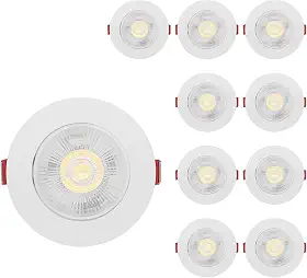 Kit 10 Spot Led Smd 7w Dicróica Direcionável Redondo (Branco Frio)